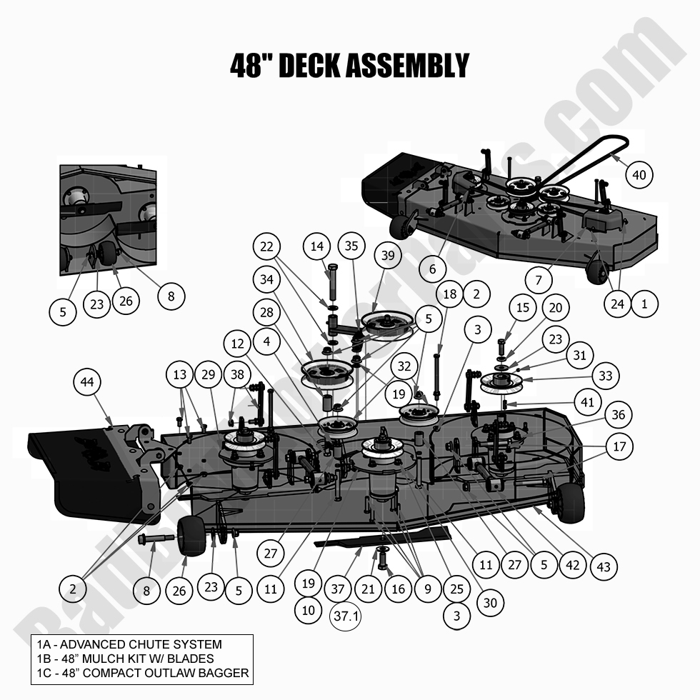2719 - Bad Boy Mower Parts Lookup > 2021 > Compact Outlaw > 48\" Deck Assembly